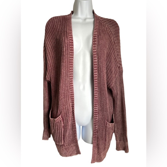 Y2K VICTORIAS SECRET CHUNKY SUN WASHED KNIT CARDIGAN - Picture 2 of 5